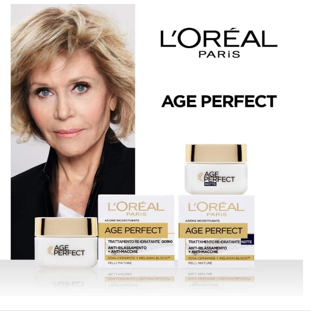 Crema Viso L'Oreal Notte Anti-Età, Per Pelli Mature,