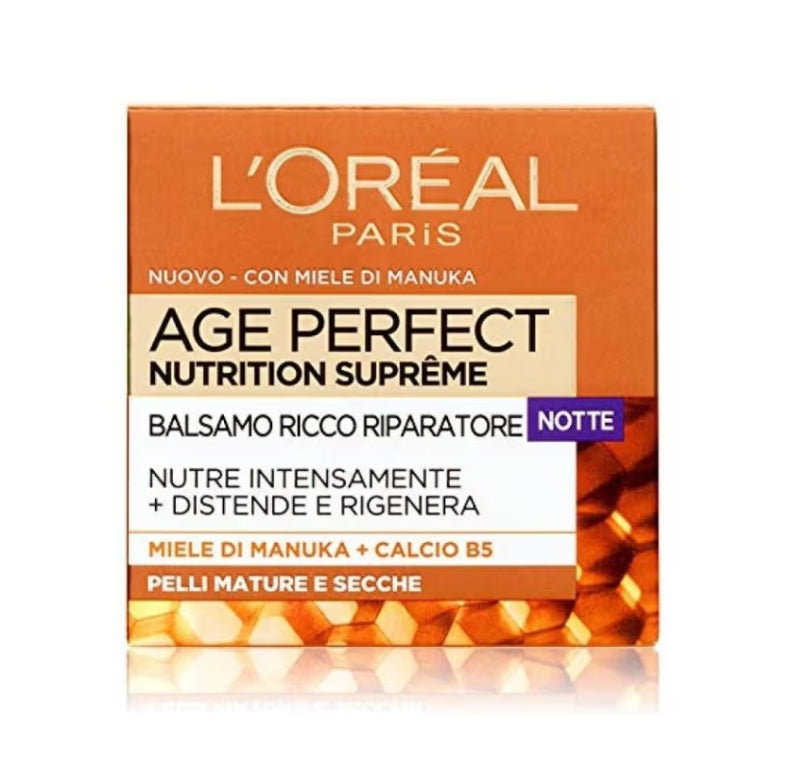 Crema Viso L'Oreal Age Perfect Nutrition Supreme - Balsamo Riparatore Notte