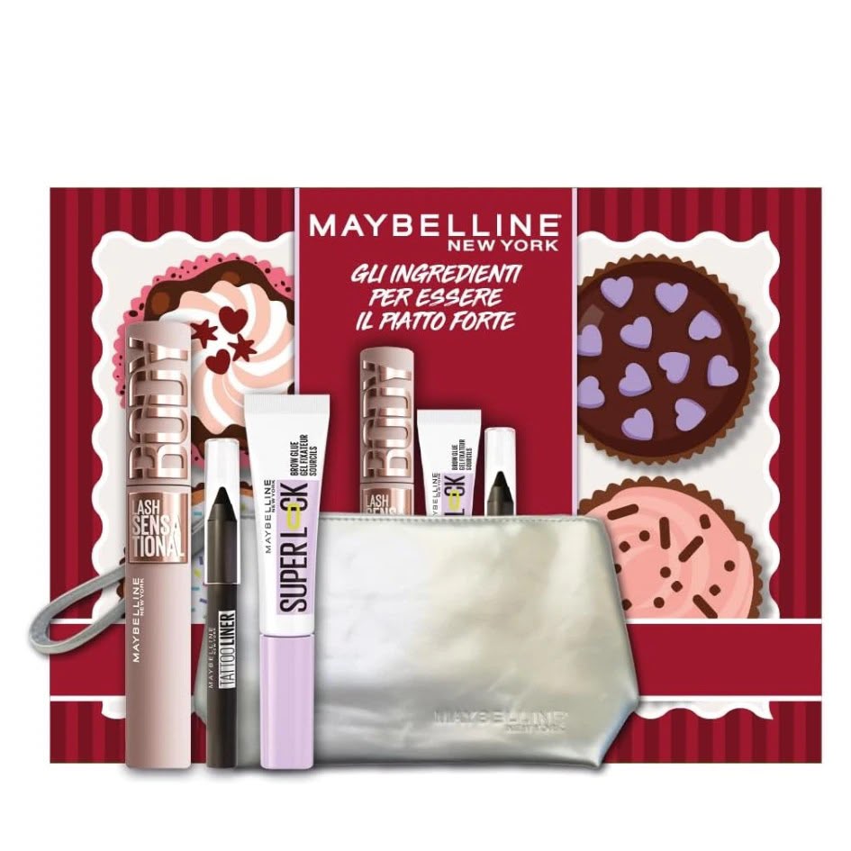 Cofanetto Maybelline  Mascara Lash Sensational Body + Gel Sopracciglia Superlock + Mini Matita Tattoo Liner