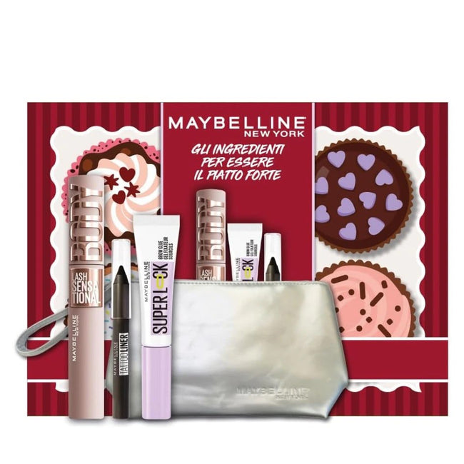Cofanetto Maybelline  Mascara Lash Sensational Body + Gel Sopracciglia Superlock + Mini Matita Tattoo Liner